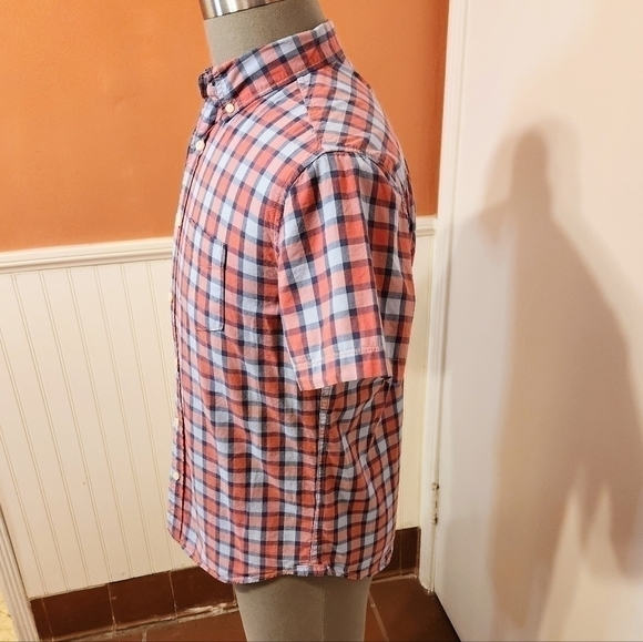 Aeropostale Plaid Button Down Shirt Red Blue Small - Picture 5 of 10